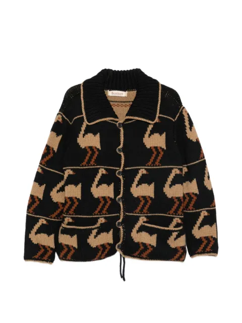 Baziszt intarsia-knit button-fastening jacket