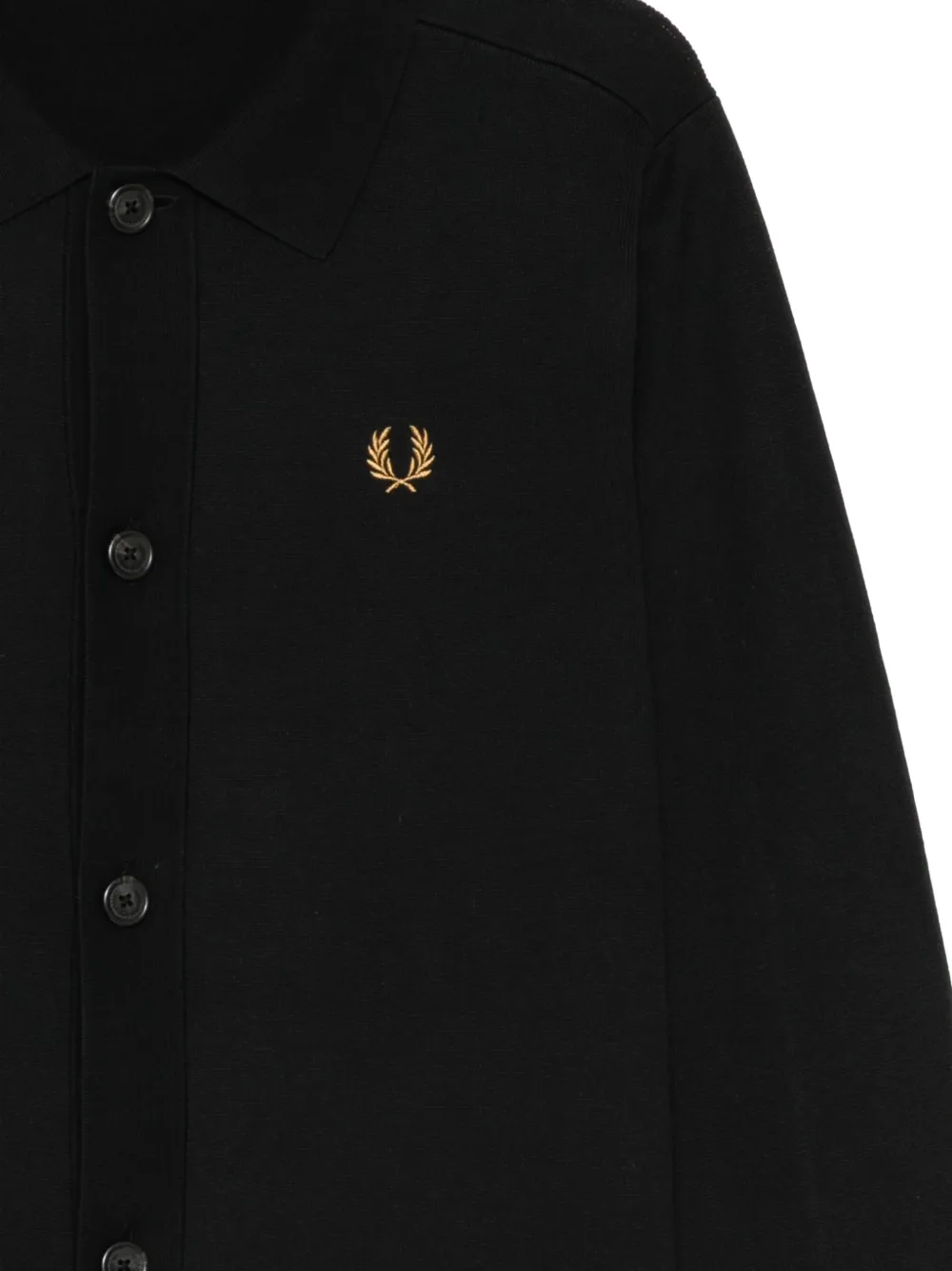 Fred Perry logo-embroidered cardigan Zwart