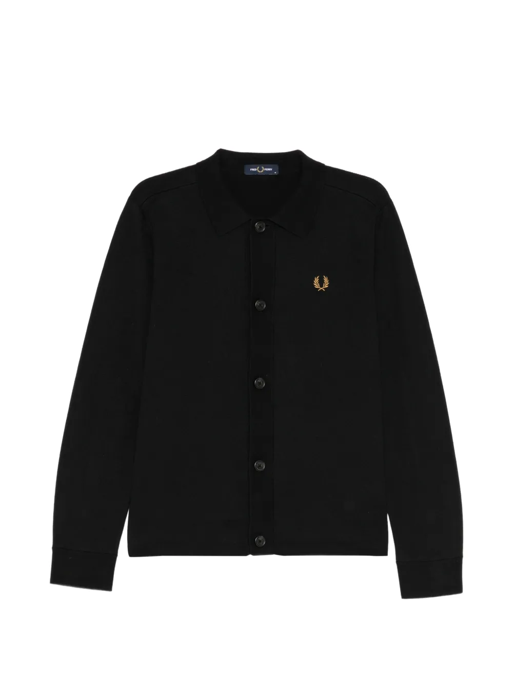 Fred Perry logo-embroidered cardigan Zwart