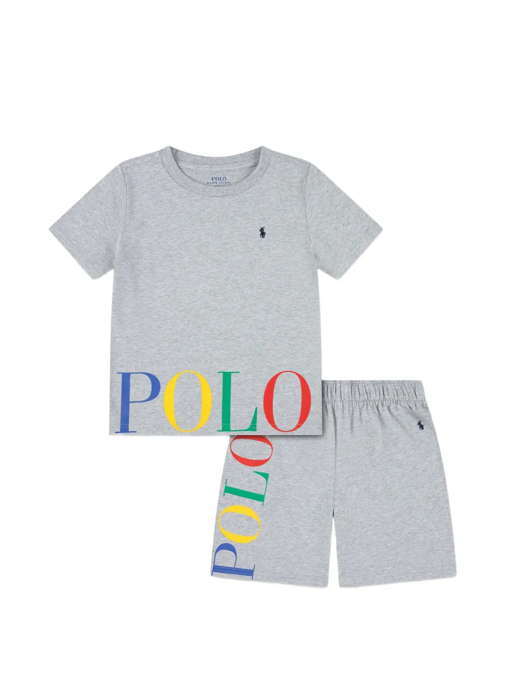 POLO RALPH LAUREN KIDS logo-print pyjama set - Grau
