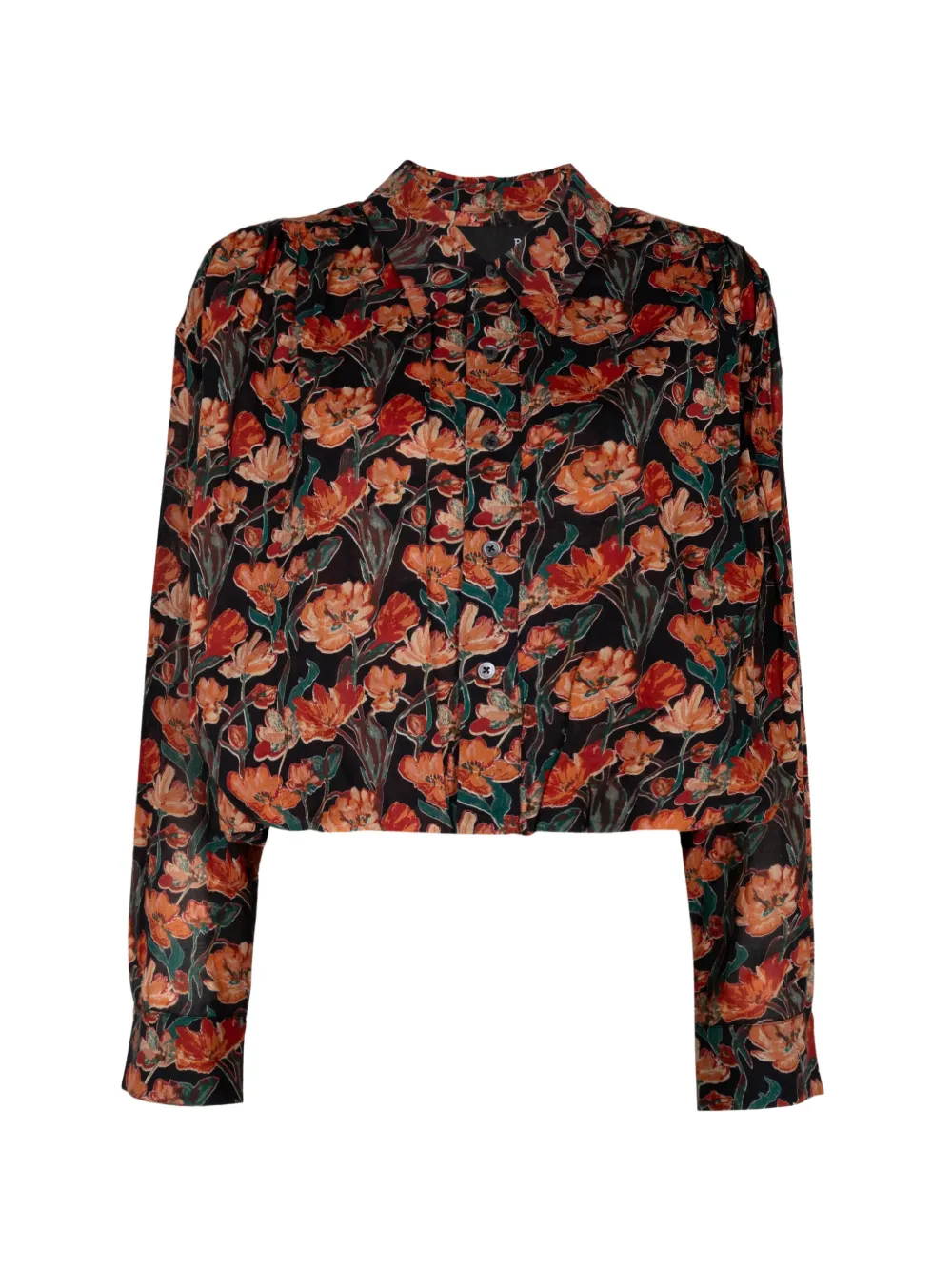 R13 Blouse met bloemenprint Zwart