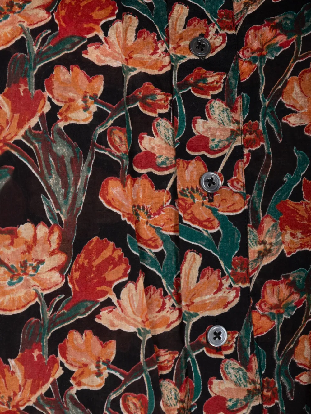 R13 Blouse met bloemenprint Zwart