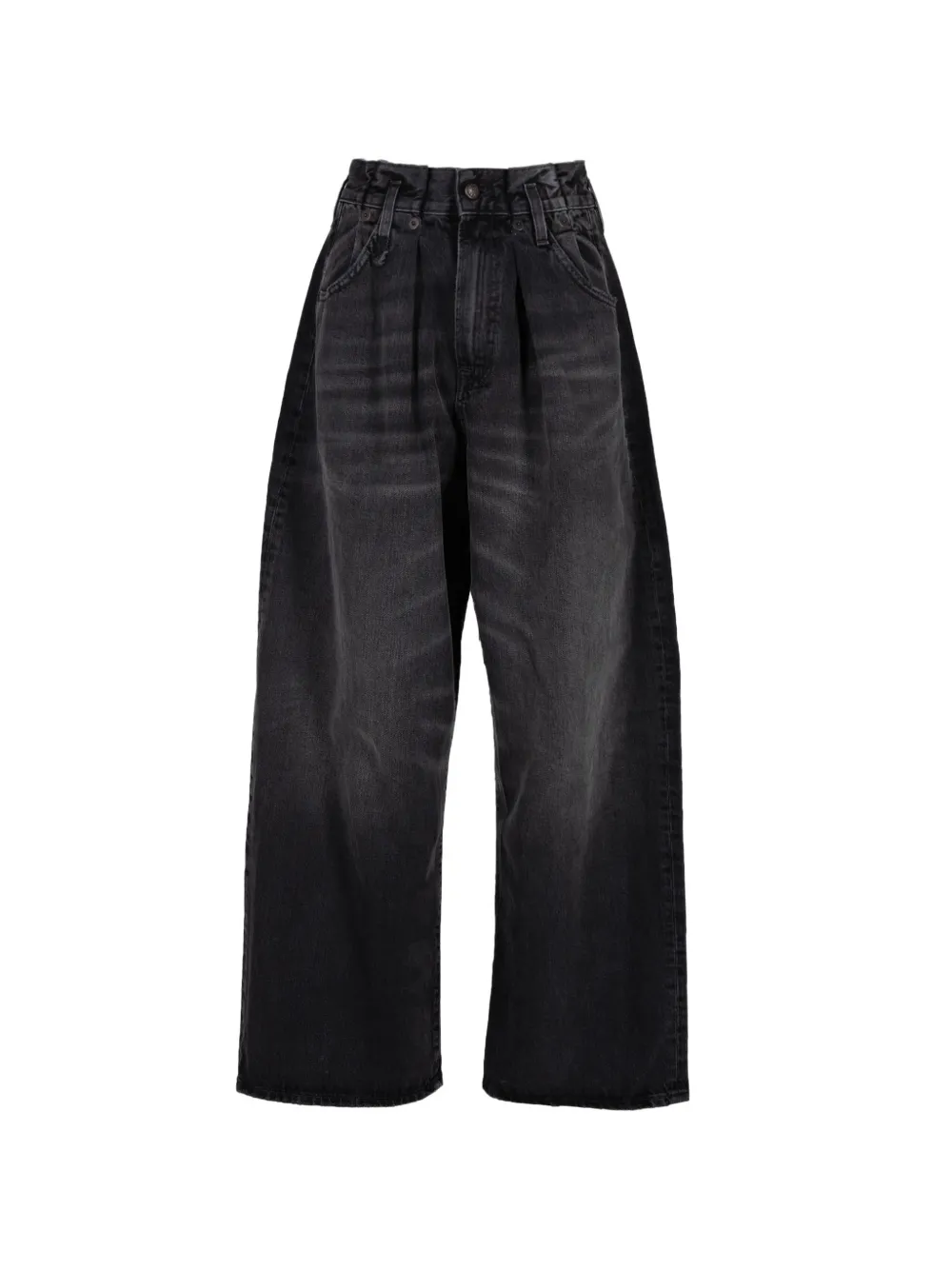 R13 pleated-waistband jeans - Nero
