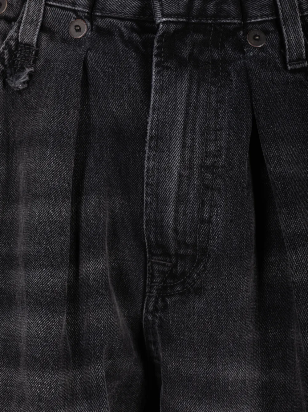 R13 Jeans met geplooide tailleband Zwart