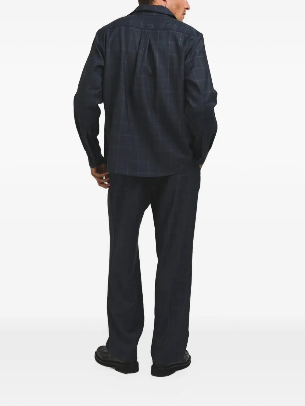 CESAR CASIER Max geruit wollen shirtjack Blauw