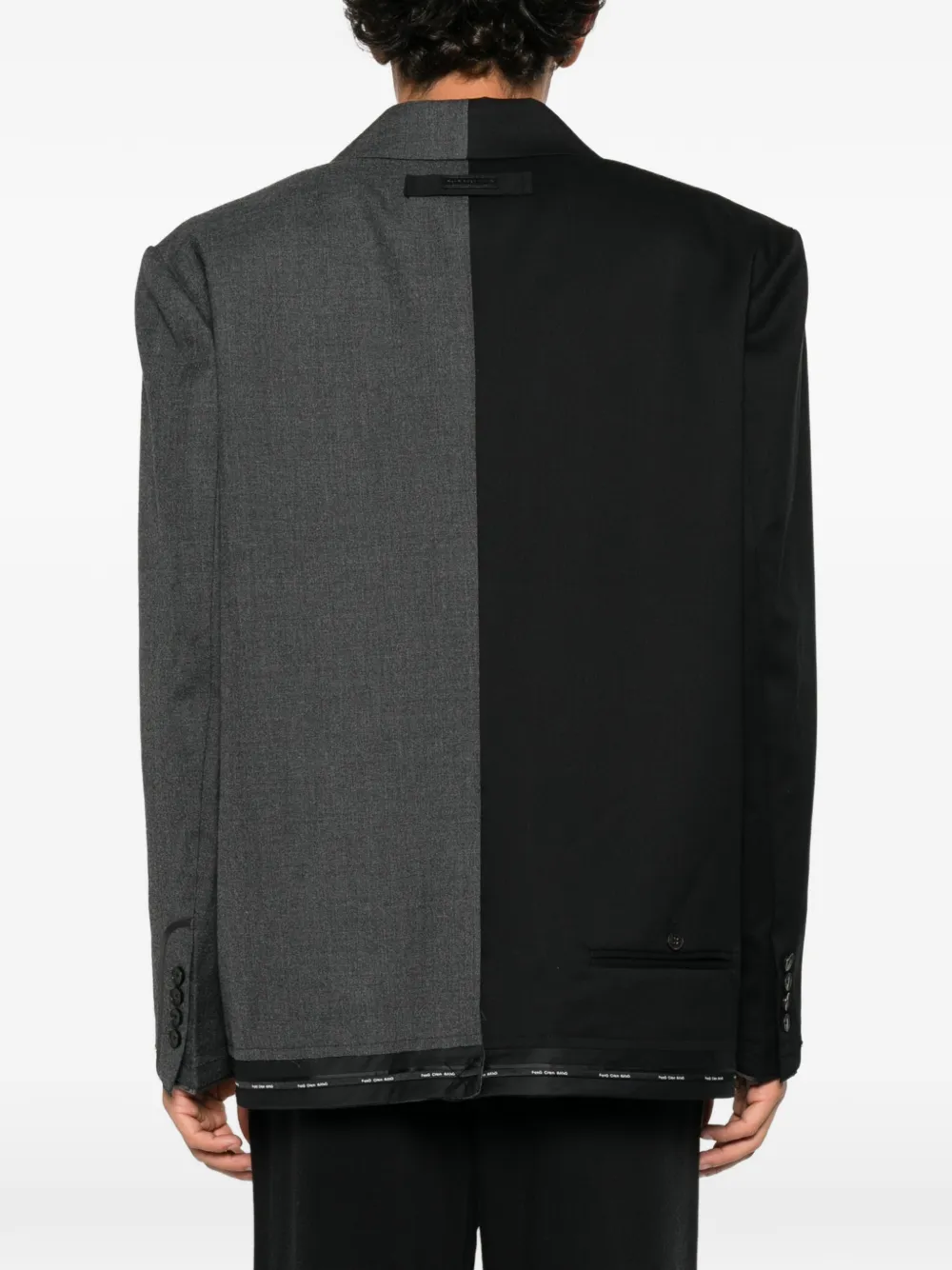 Feng Chen Wang panelled double-breasted blazer Zwart