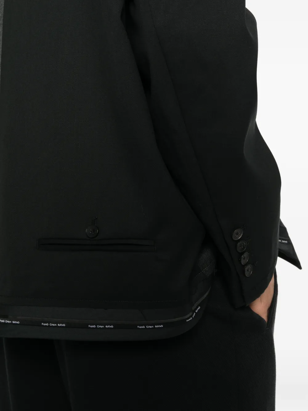 Feng Chen Wang panelled double-breasted blazer Zwart