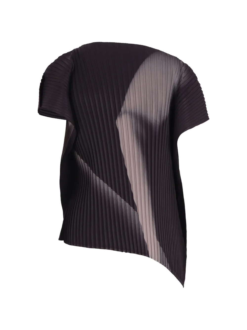 Issey Miyake Hands of Lover pleated asymmetric-hem blouse Zwart