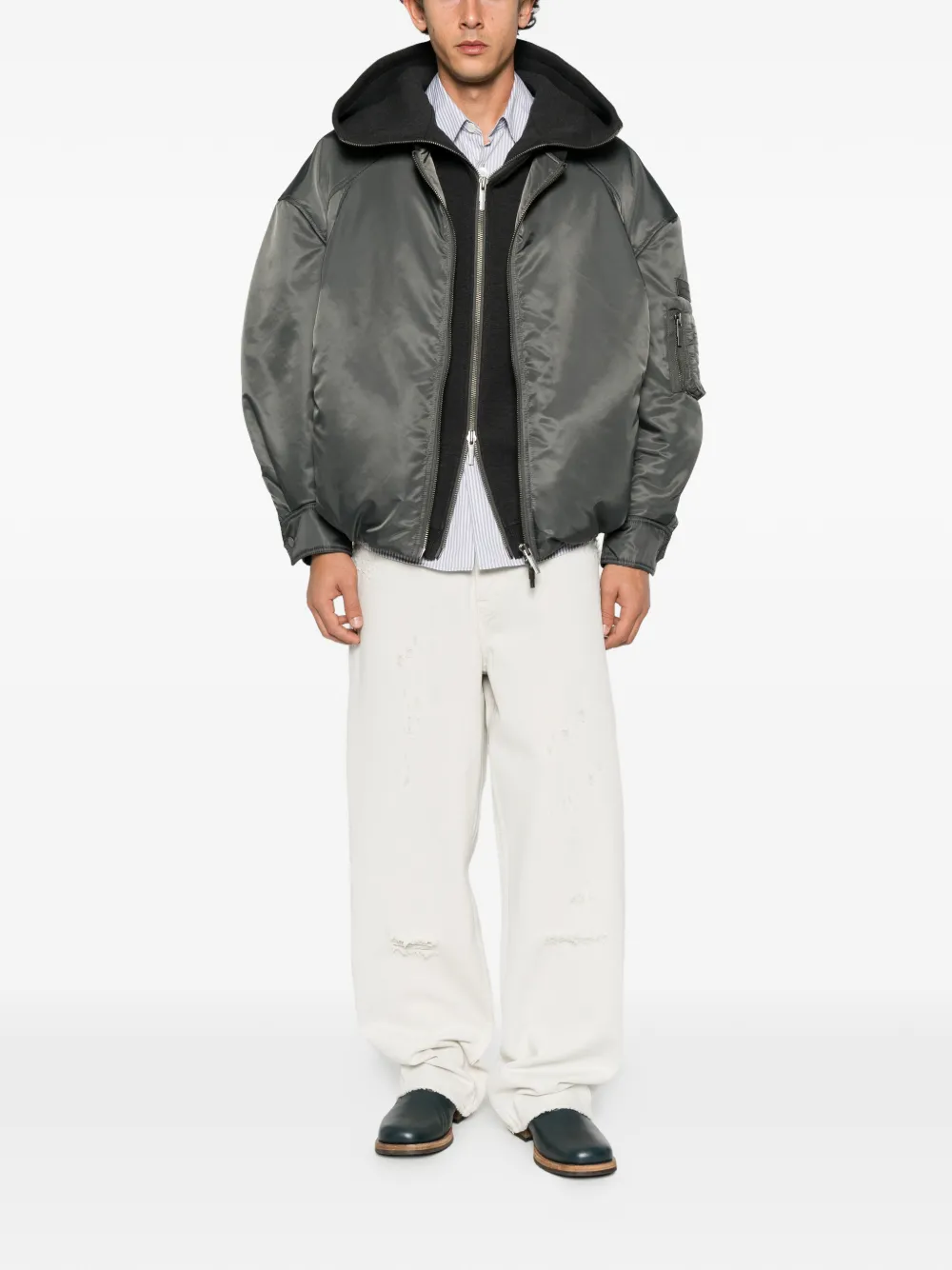 Feng Chen Wang layered cardigan Grijs