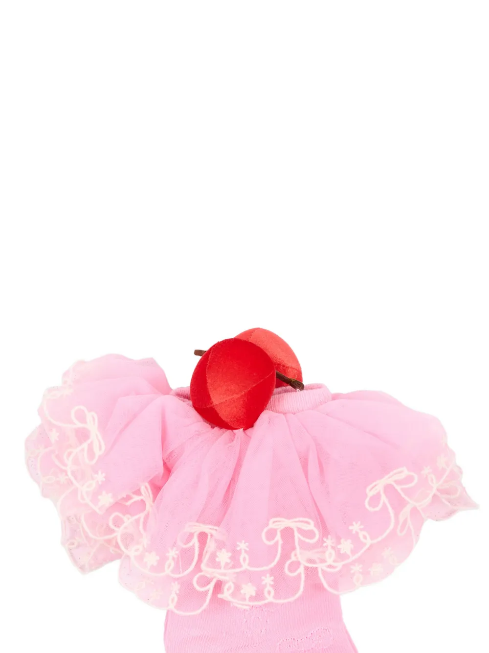 Poco Blush Lucky Cherry ruffled socks Roze