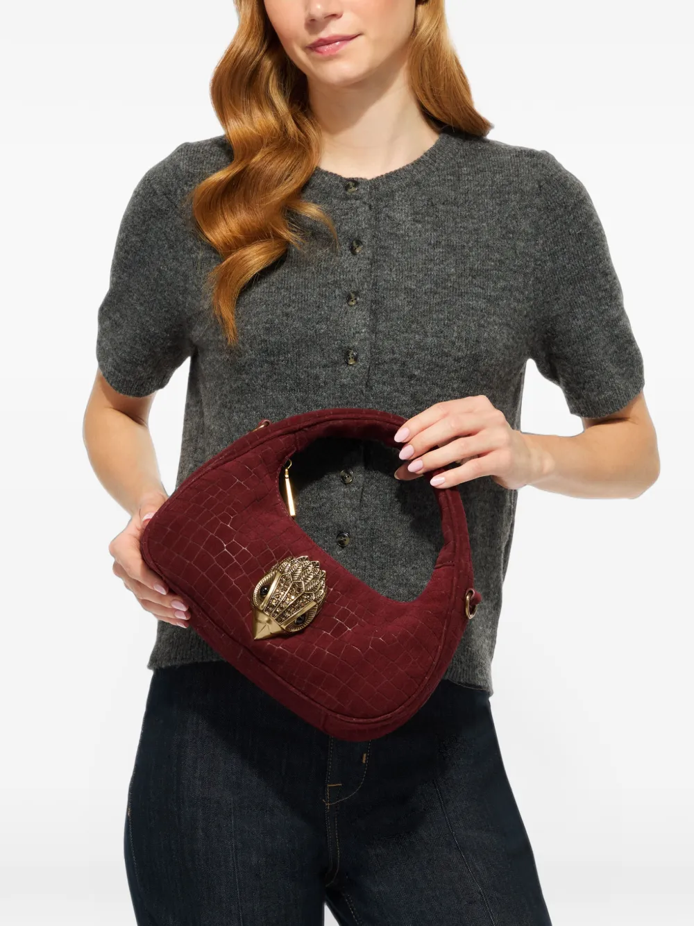 Kurt Geiger London Oxford small crescent bag Rood
