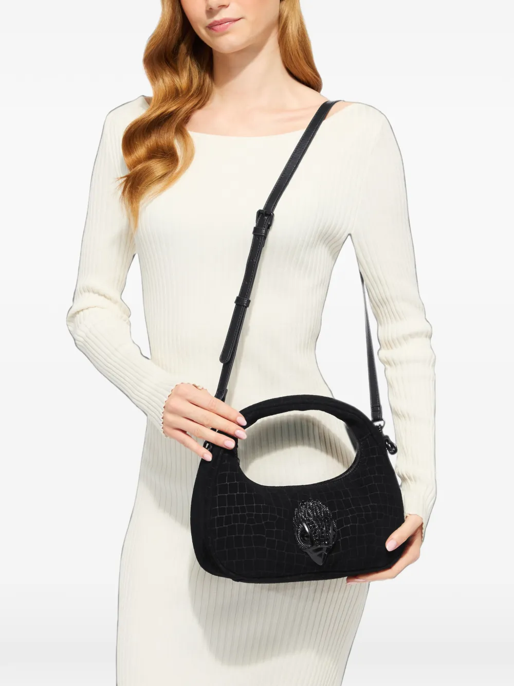 Kurt Geiger London small Oxford Drench Crescent bag Zwart