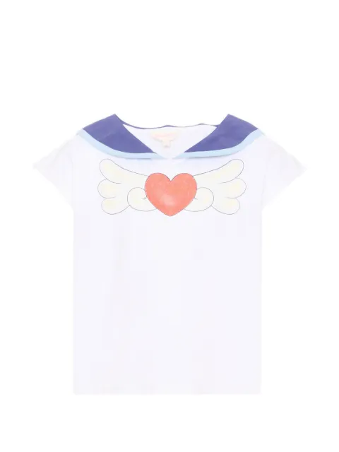 Poco Blush Kitty Warrior sailor-collar T-shirt