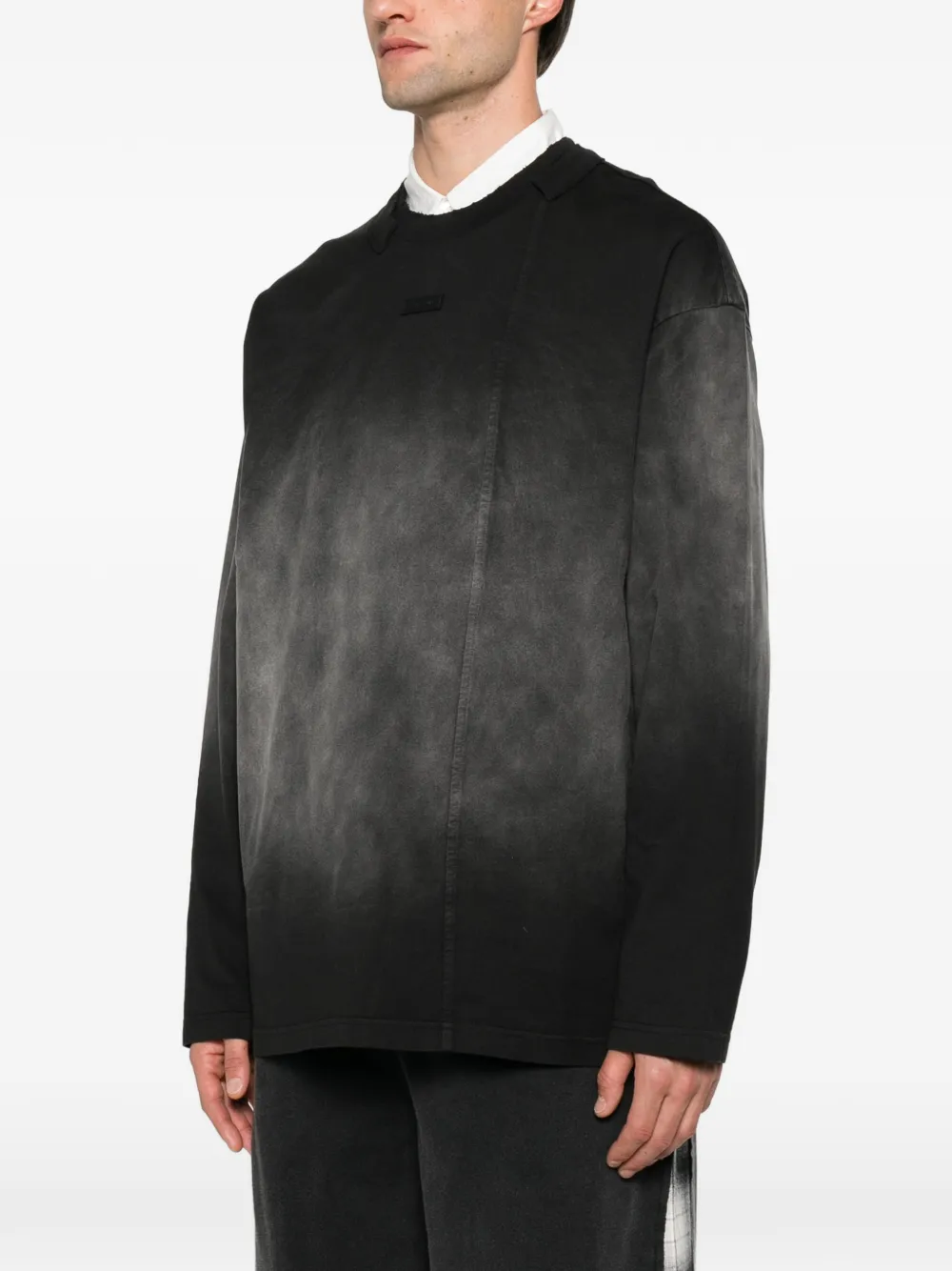 Feng Chen Wang ombré long-sleeve T-shirt Zwart