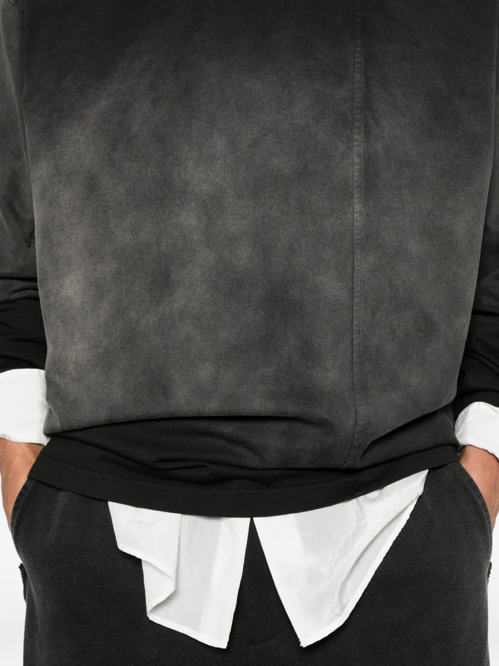 Feng Chen Wang ombré long-sleeve T-shirt Zwart