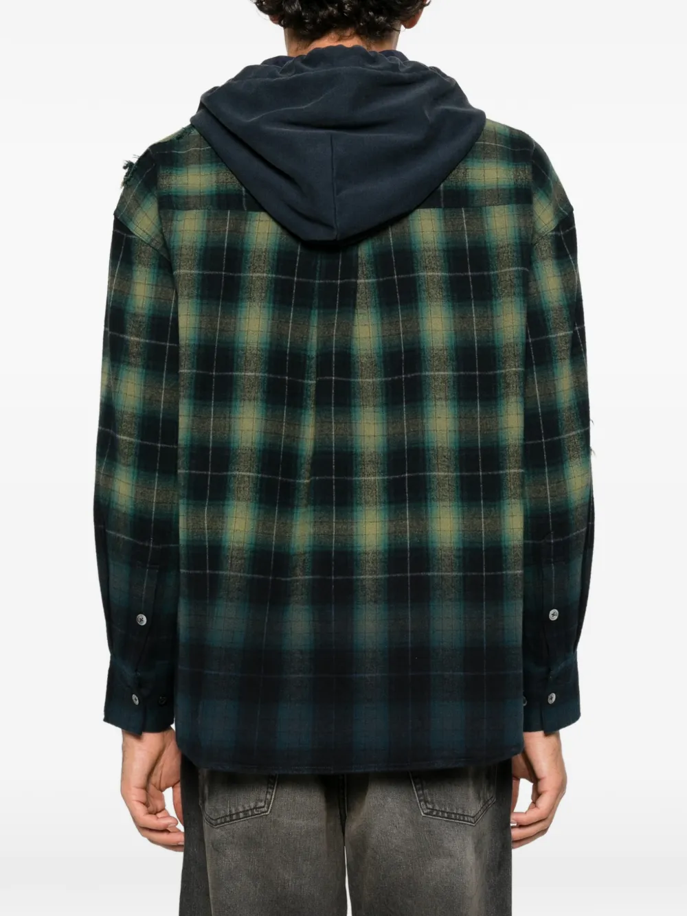 Feng Chen Wang Geruit shirtjack met capuchon Groen