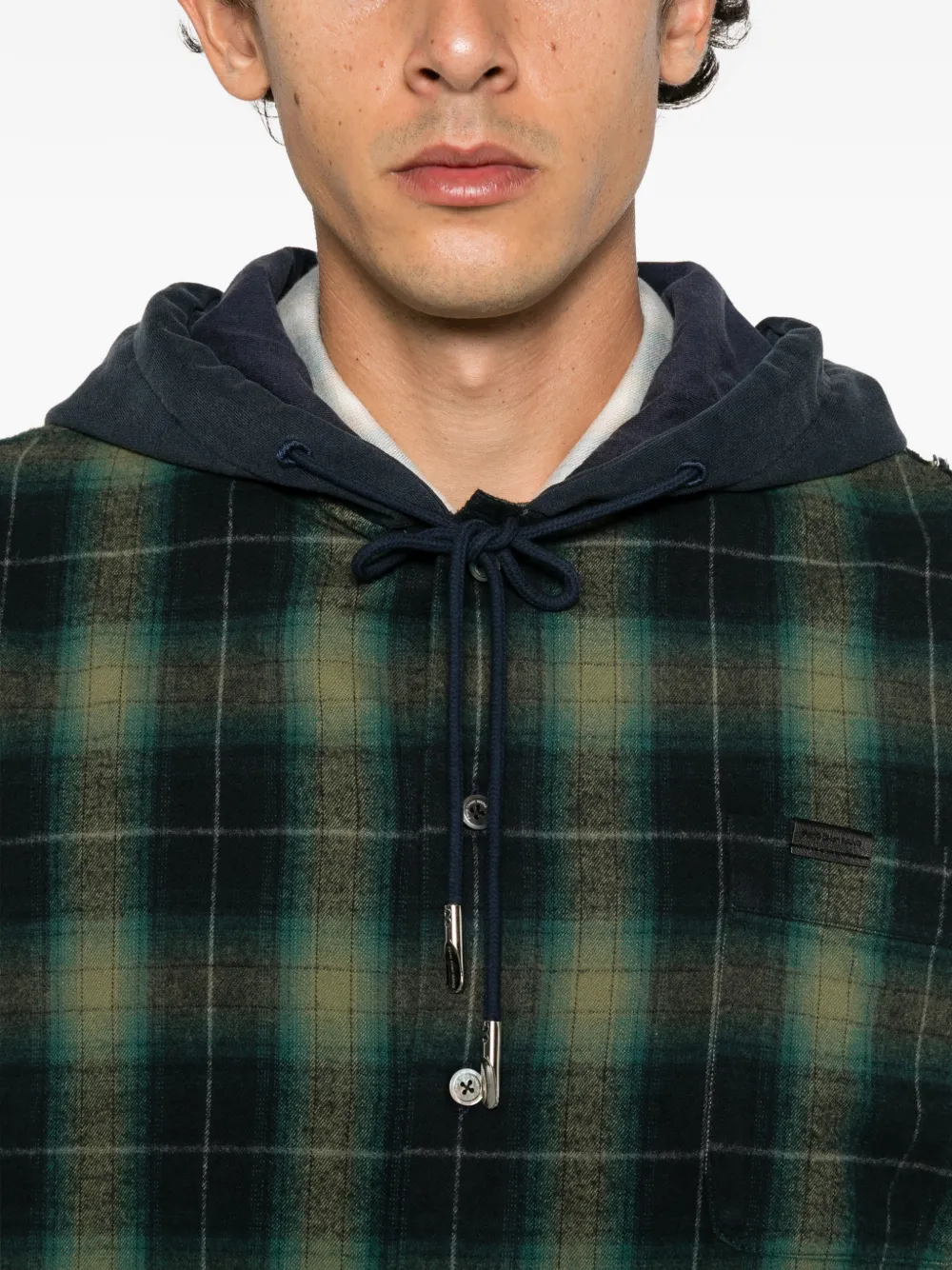 Feng Chen Wang Geruit shirtjack met capuchon Groen