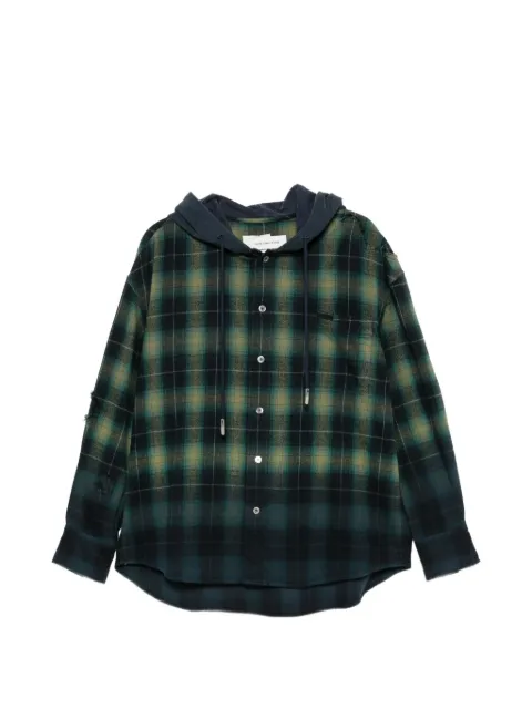 Feng Chen Wang plaid-pattern hooded shirt jacket