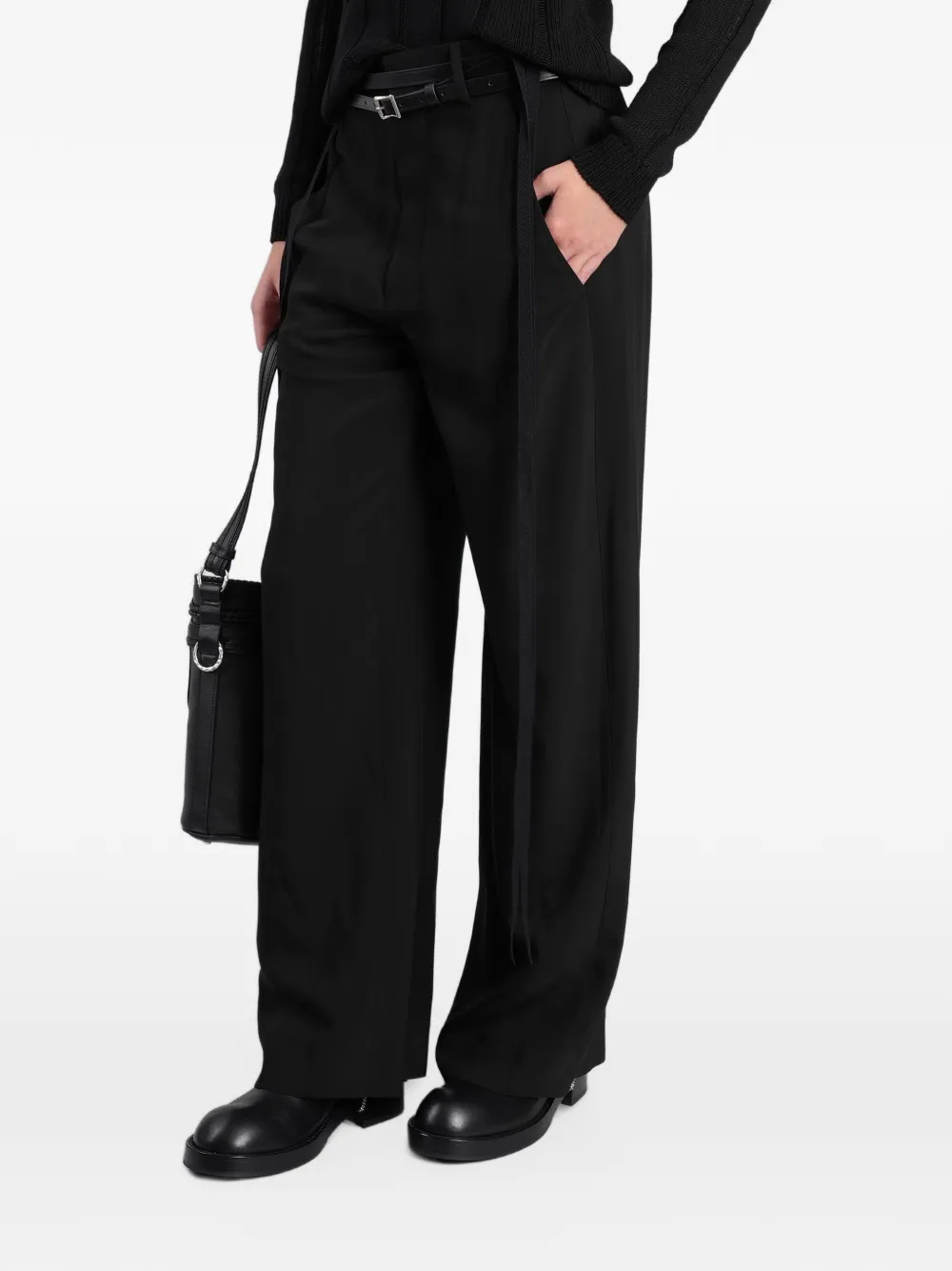 Ann Demeulemeester Anneke tie-fastening wide-leg trousers Zwart