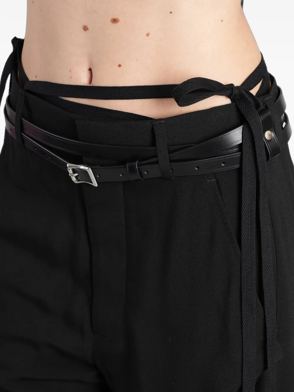 Ann Demeulemeester Anneke tie-fastening wide-leg trousers Zwart