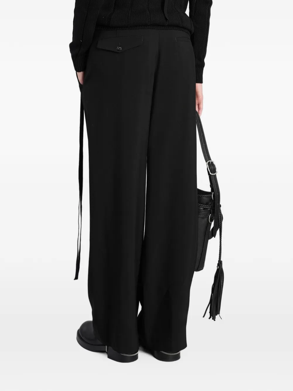 Ann Demeulemeester Anneke tie-fastening wide-leg trousers Zwart