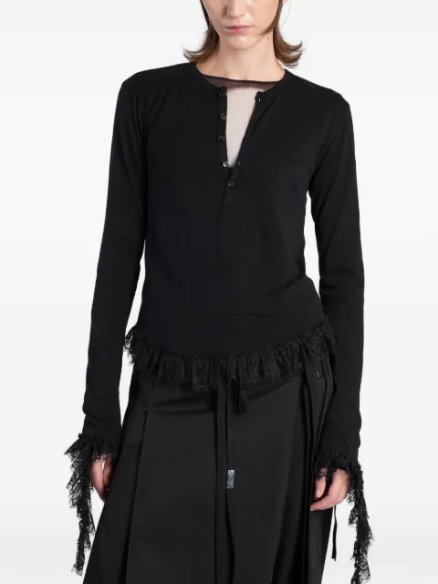 Ann Demeulemeester top Mare con ribete de encaje