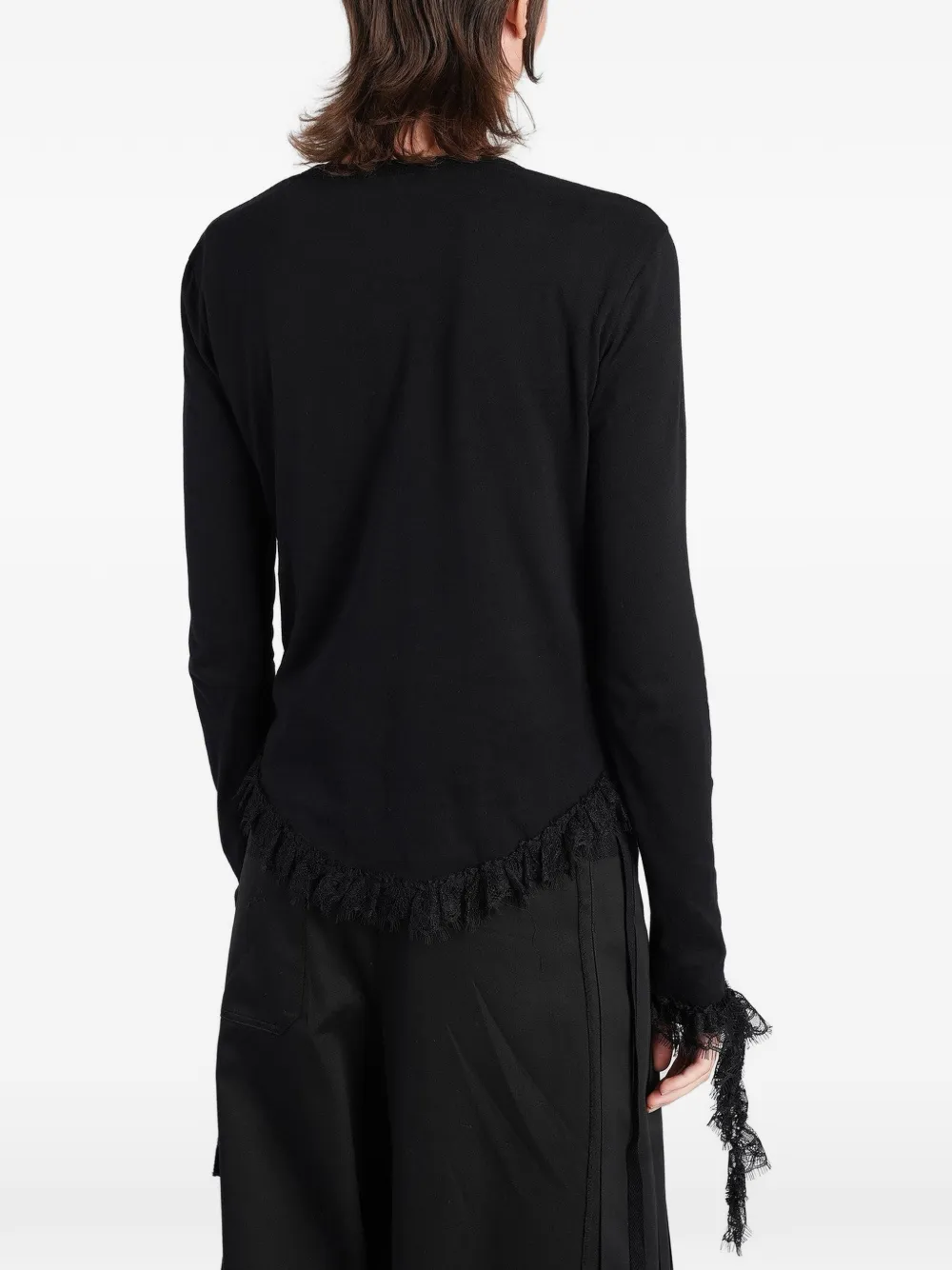 Ann Demeulemeester Mare lace-trim top Zwart