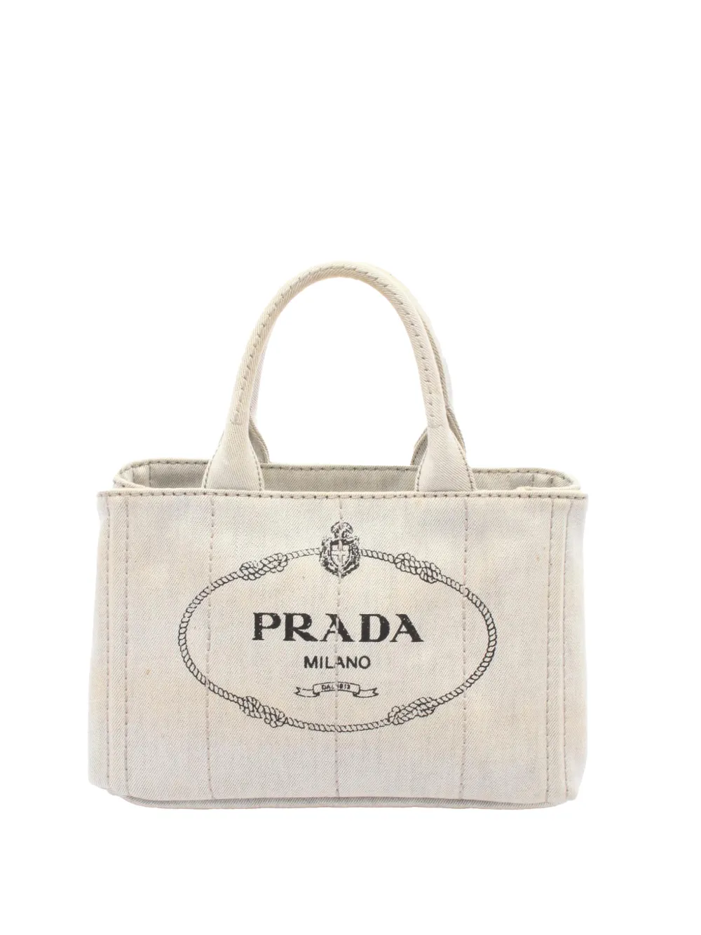 Prada Pre-Owned 2013-2026 Small Canvas Canapa Logo Tote satchel - Toni neutri