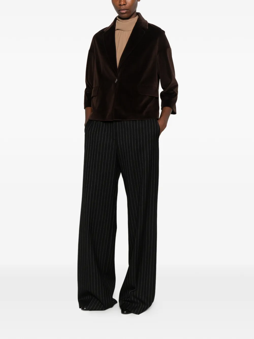 Circolo 1901 velvet single-breasted jacket Bruin