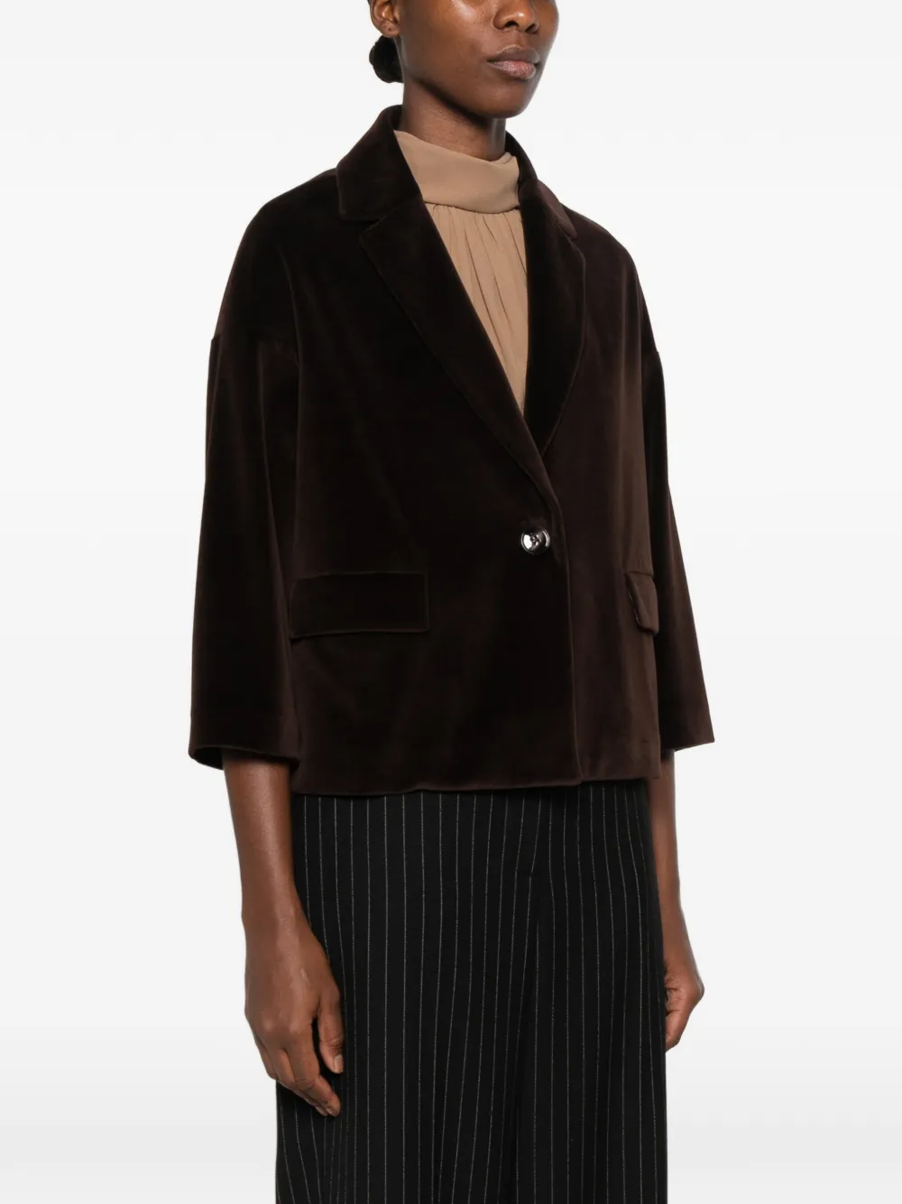 Circolo 1901 velvet single-breasted jacket Bruin