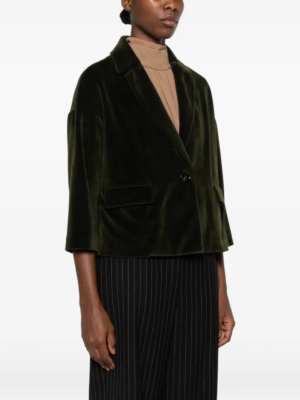 Circolo 1901 velvet single-breasted jacket Groen