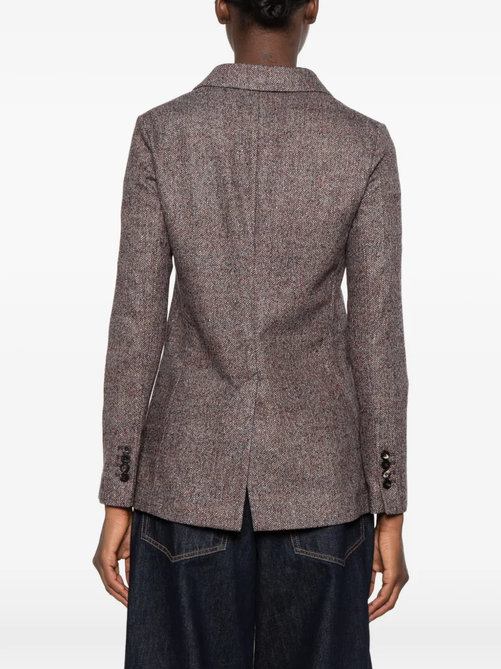 Circolo 1901 double-breasted herringbone blazer Bruin