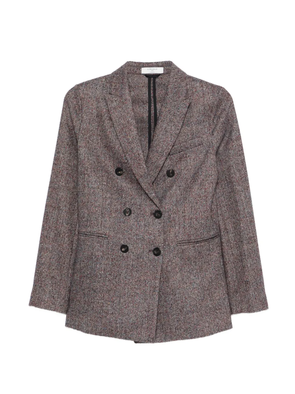 Circolo 1901 double-breasted herringbone blazer - Braun