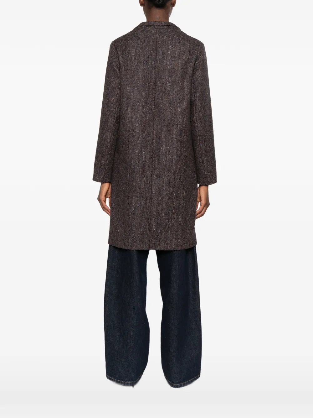 Circolo 1901 herringbone single-breasted coat Bruin