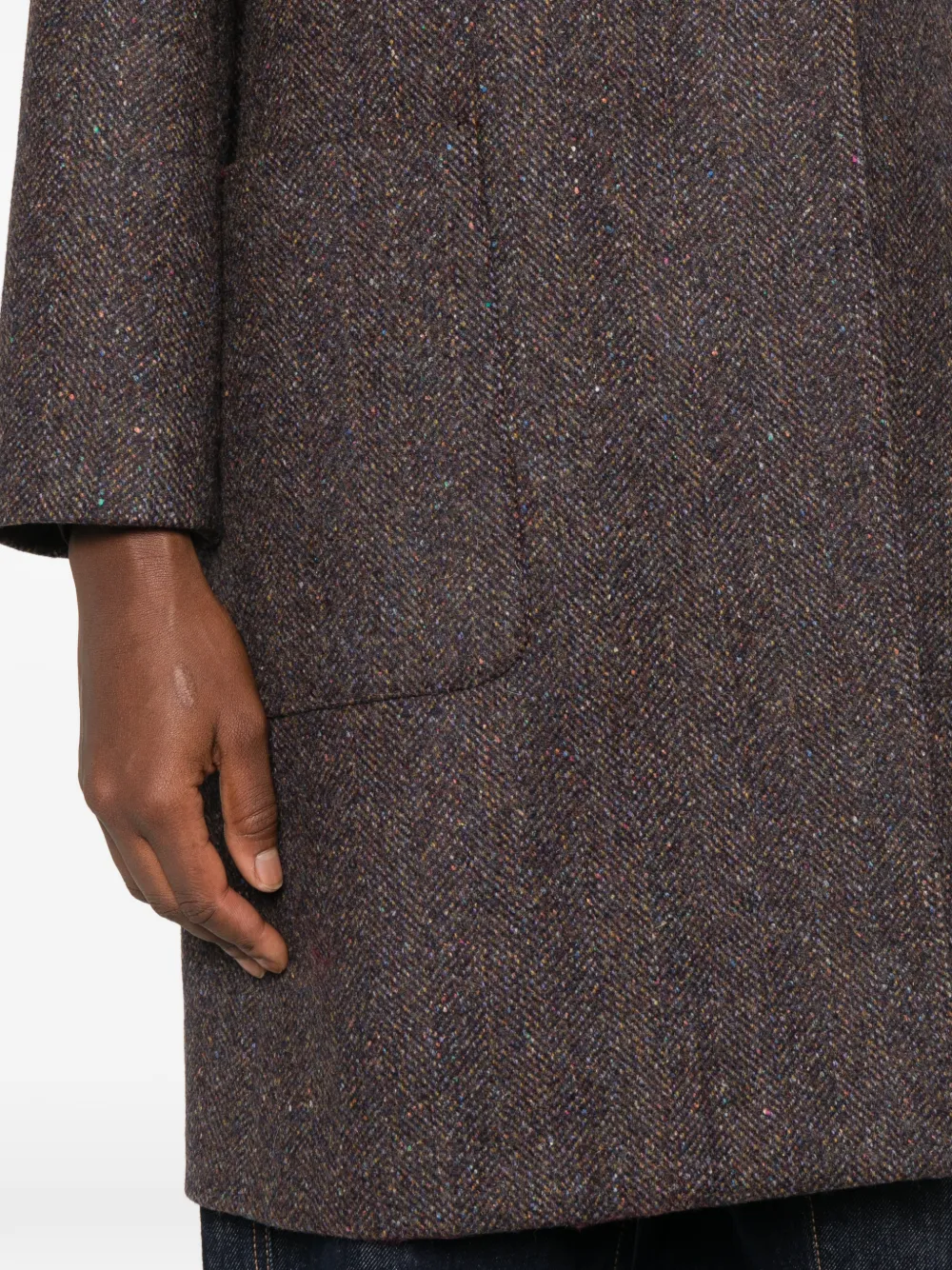 Circolo 1901 herringbone single-breasted coat Bruin