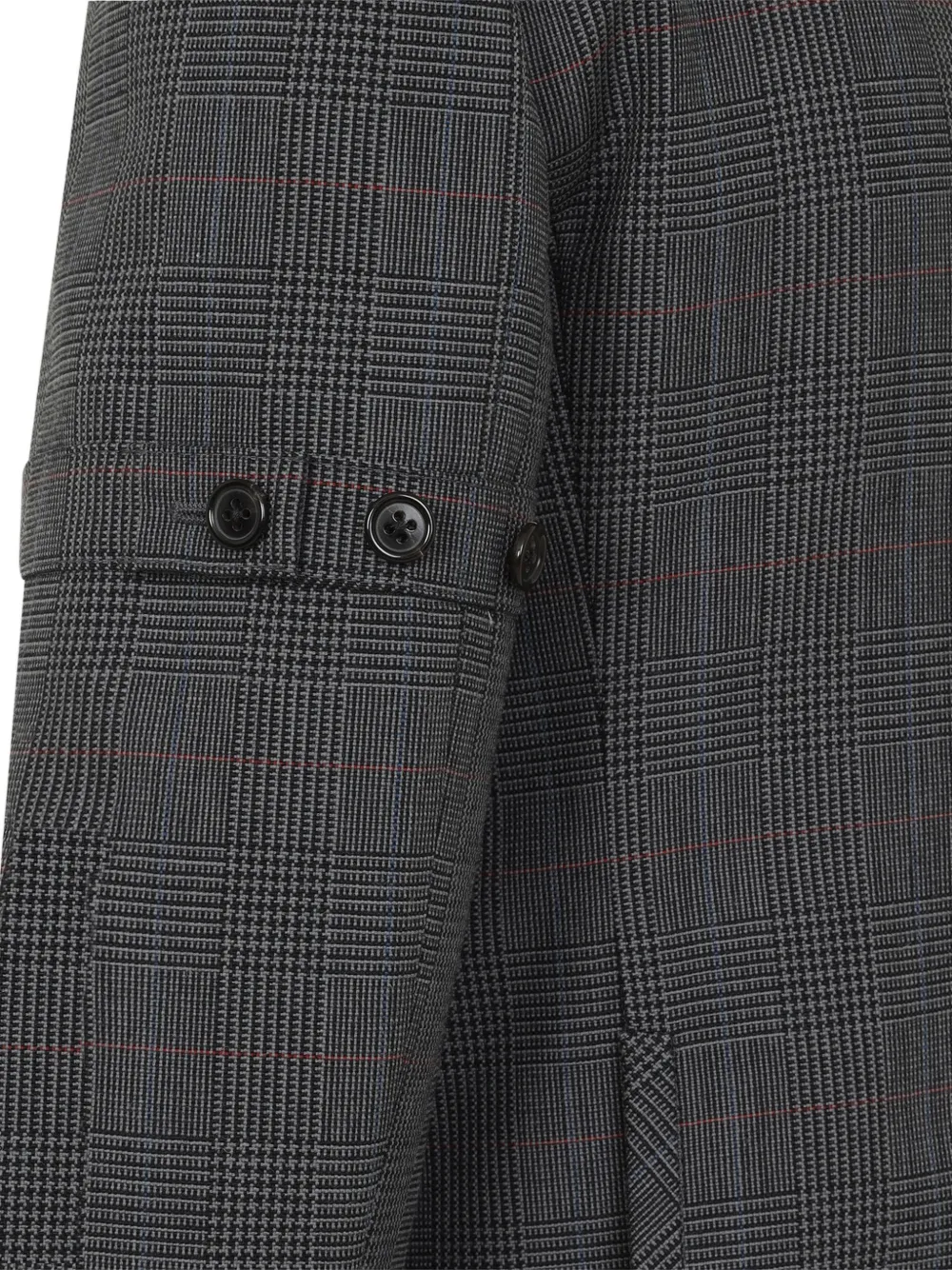 Thom Browne Geruite blazer met knopen Grijs