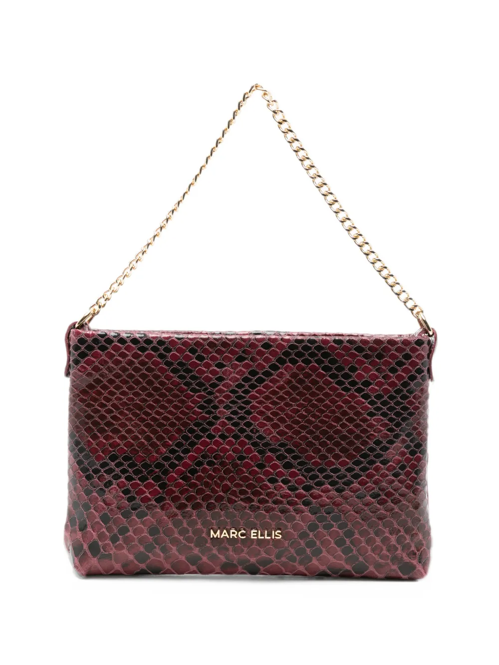 Marc Ellis Ester snakeskin-effect shoulder bag - Rosso