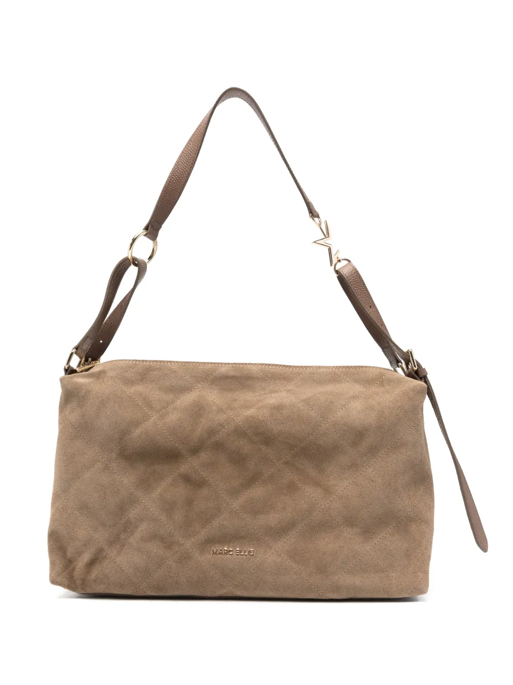 Marc Ellis Estrella L quilted suede shoulder bag - Toni neutri