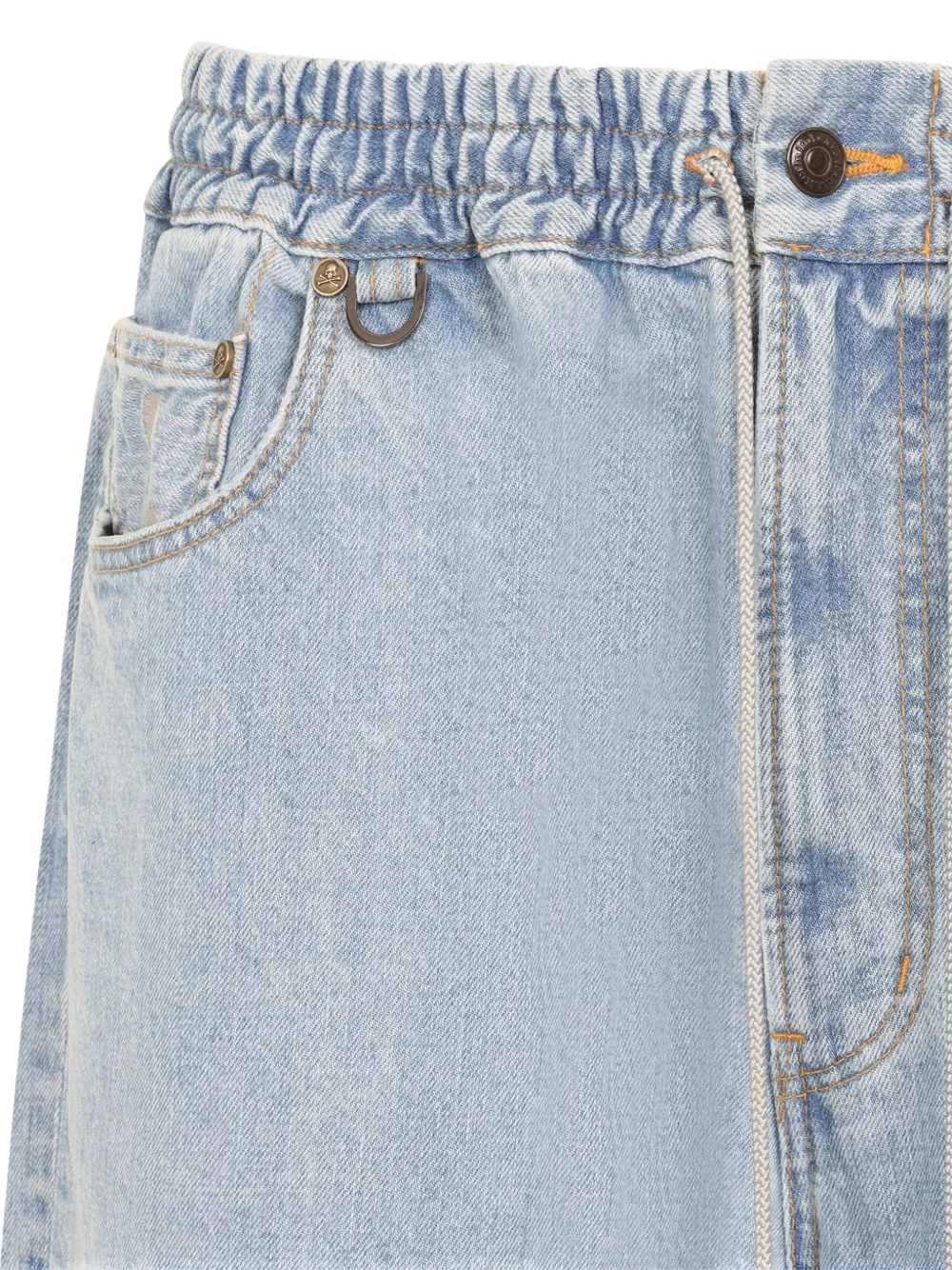 Mastermind Japan skull-print drawstring jeans Blauw