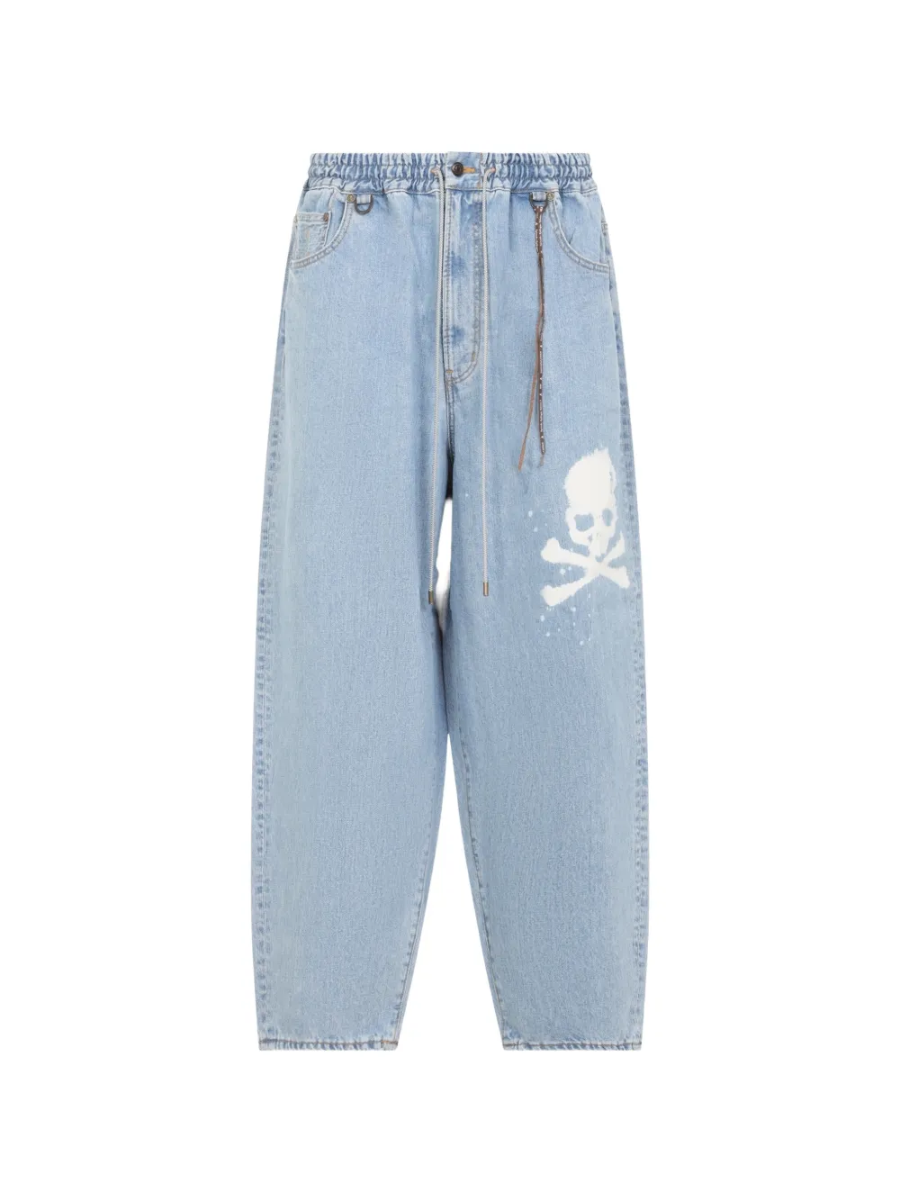 Mastermind Japan skull-print drawstring jeans - Blau