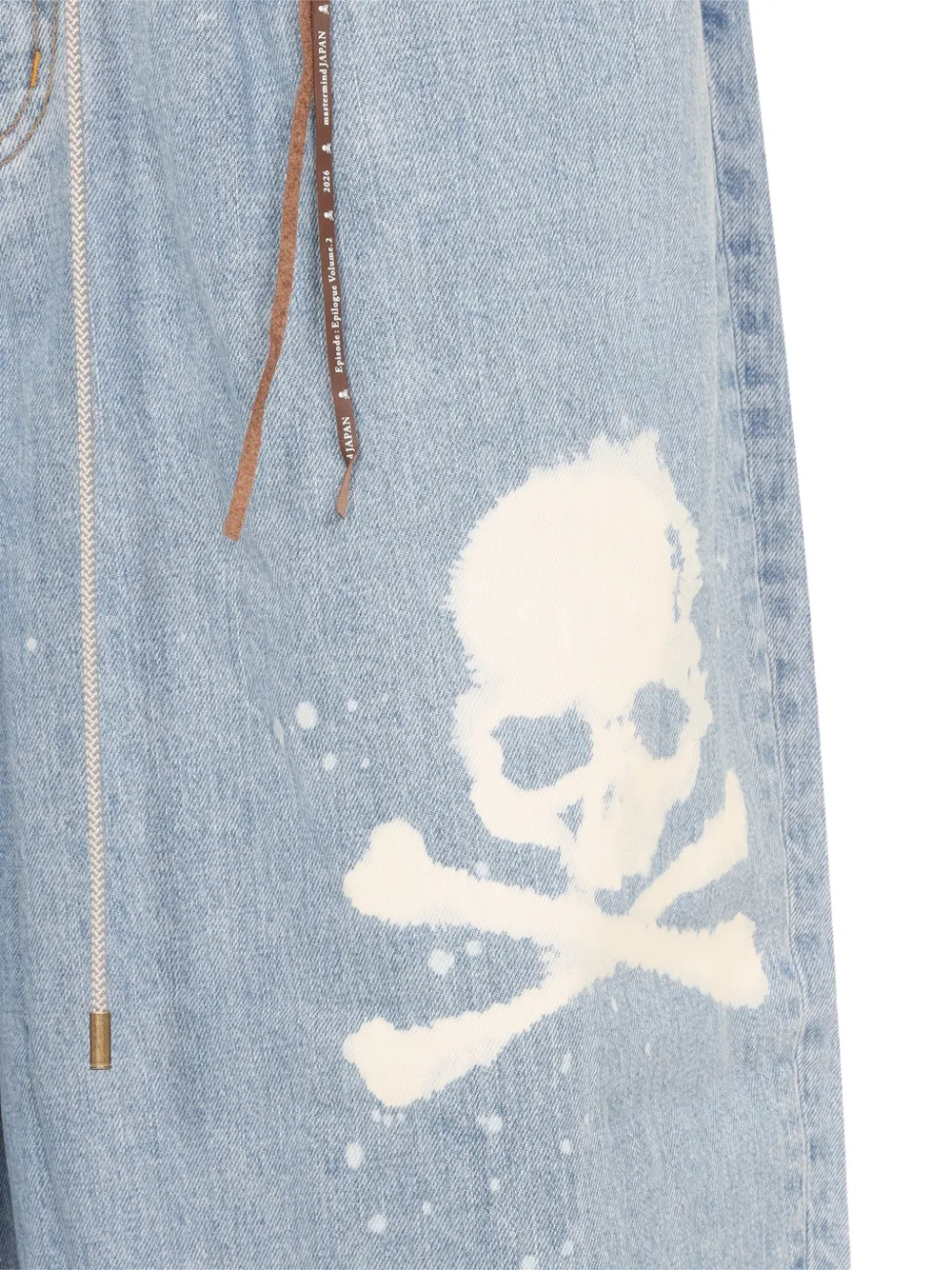 Mastermind Japan skull-print drawstring jeans Blauw