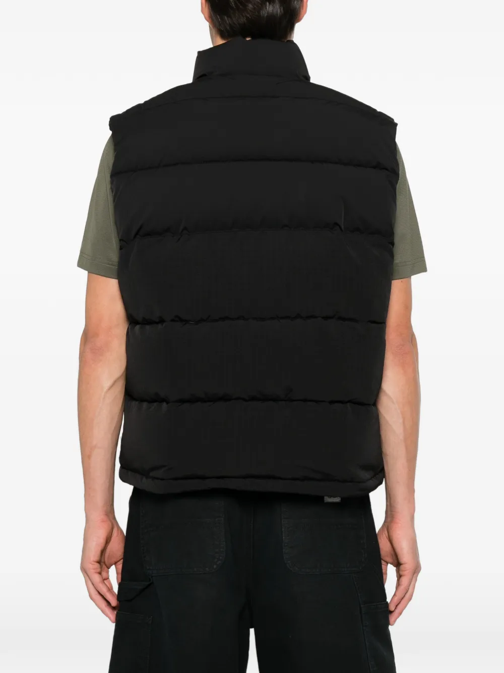 HUGO quilted logo-patch gilet Zwart