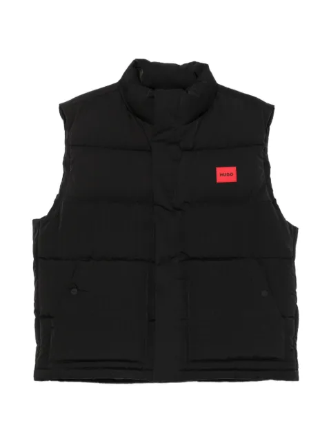 HUGO quilted logo-patch gilet