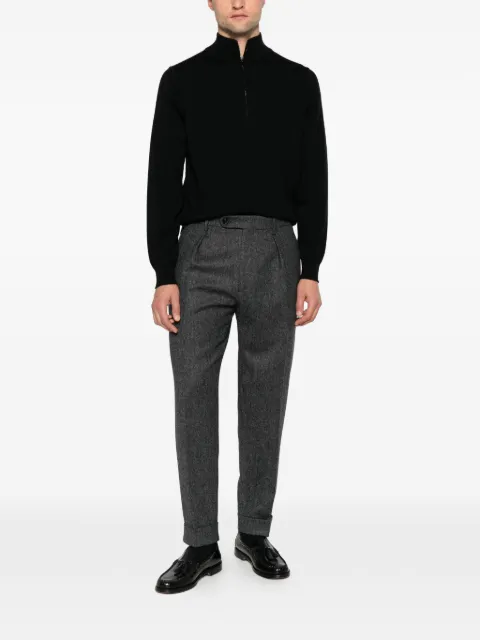 Berwich Chiaia herringbone pleated trousers