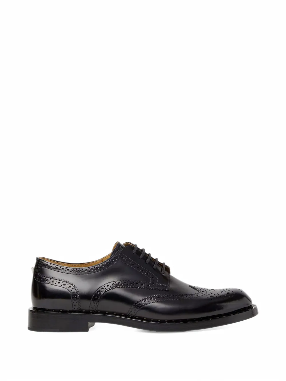 FENDI brogue leather derby shoes - Nero