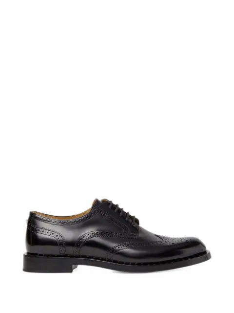 FENDI brogue leather derby shoes