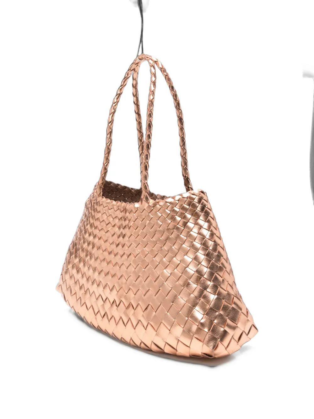 DRAGON DIFFUSION Santa Croce woven metallic leather tote bag Goud