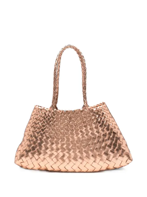 DRAGON DIFFUSION Santa Croce woven metallic leather tote bag