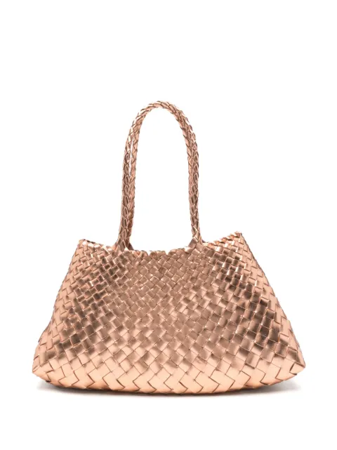 DRAGON DIFFUSION Santa Croce woven metallic leather tote bag