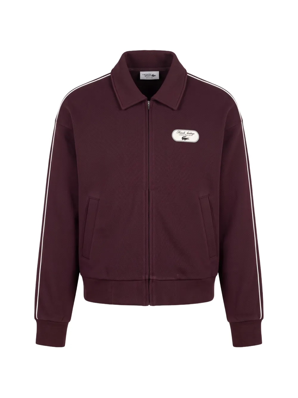 Lacoste Tennis Heritage zipped badge accent sweatshirt - Marrone